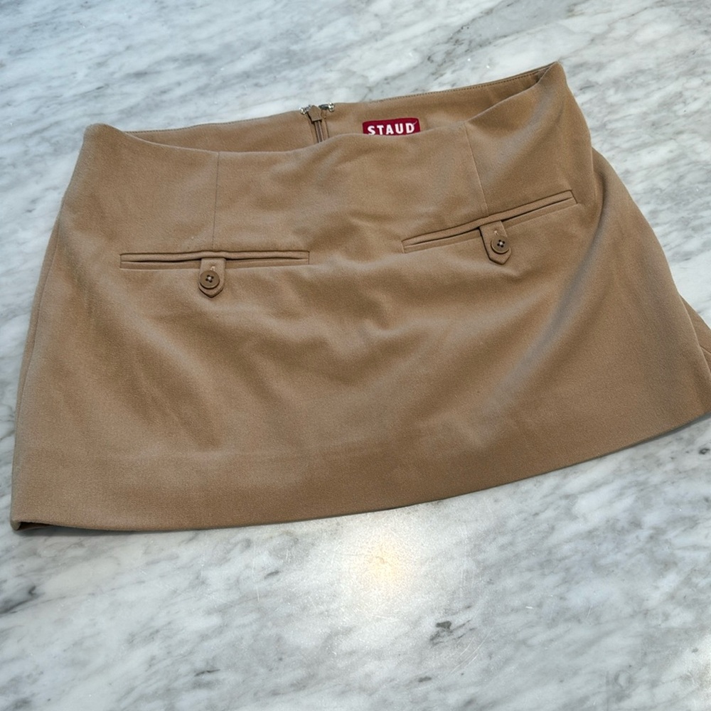 STAUD Tan Mini Skirt